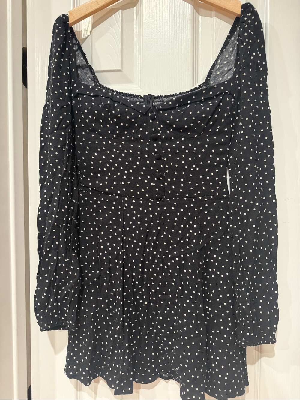 Reformation Polka Dot Mini Smocked Dress Sz0 Made In USA